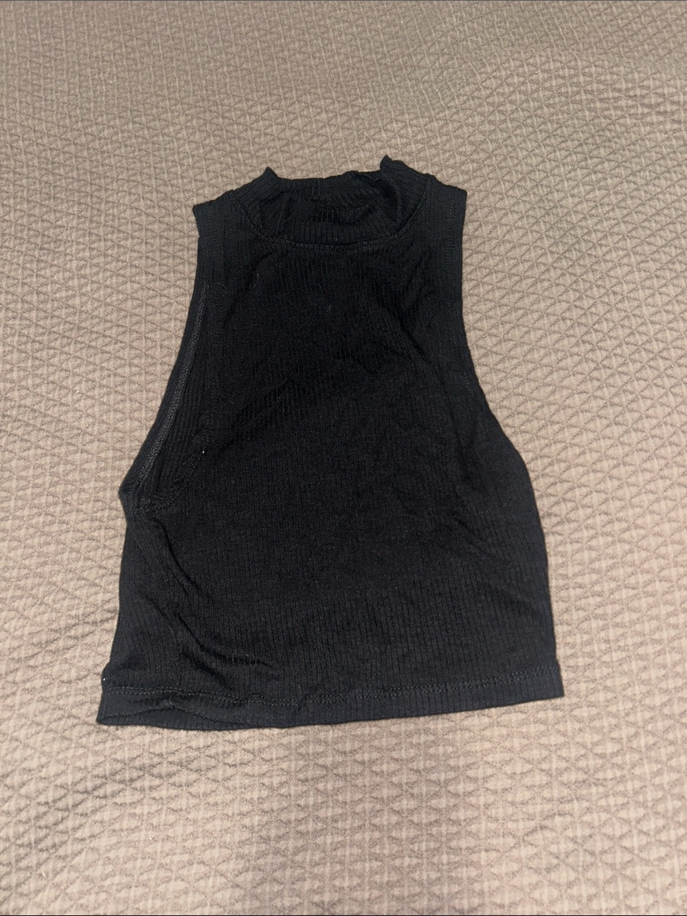 bp Black Ribbed Mock-Neck Tank